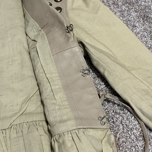 DOUBLE D RANCH Women's XS Beige Tan Studded Western Shirt Jacket Coat LEATHER - Picture 10 of 16